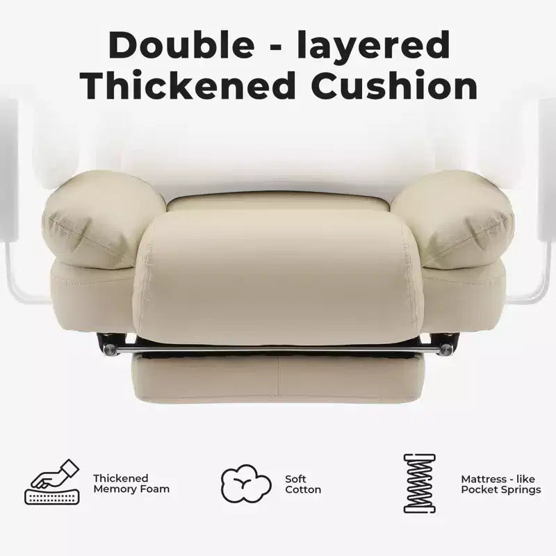 Office Chair PU Leather Computer Chair with Lumbar Support and High Backrest, Ergonomic Desk Chair with Liftable Headrest