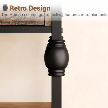 Console Sofa Table 53, Entryway Table with 3 Drawers, 3 Tier Sofa Table, Open Shelf Couch Table