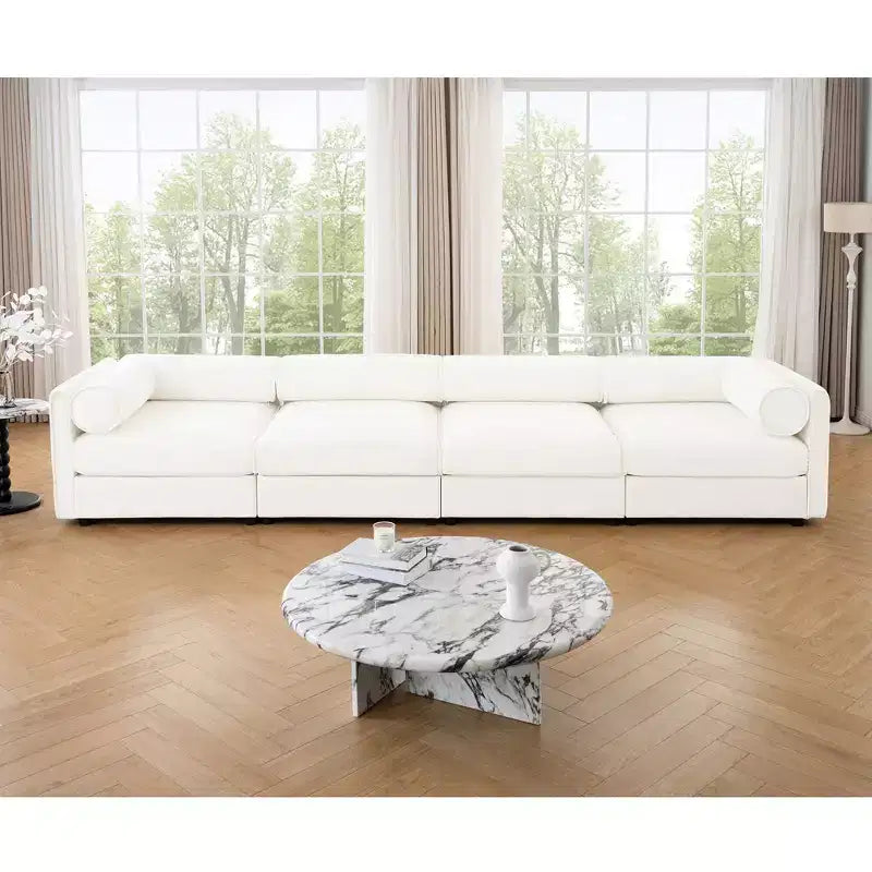 Modular Sectional Sofa with Storage, Cylindrical Backrest and Armrests Deep Comfortable Seating,Durable and Supportive for Living Room