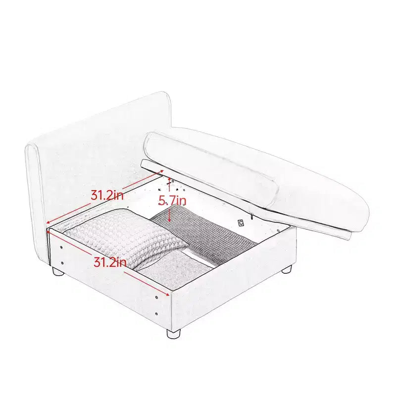 Canapé modulable avec rangement, dossier cylindrique et accoudoirs, assise profonde et confortable, durable et offrant un bon soutien pour le salon.