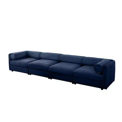 Canapé modulable avec rangement, dossier cylindrique et accoudoirs, assise profonde et confortable, durable et offrant un bon soutien pour le salon.