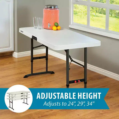 Lifetime 4' Adjustable Height Commercial Grade Table, White (80387)