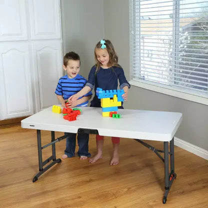 Lifetime 4' Adjustable Height Commercial Grade Table, White (80387)