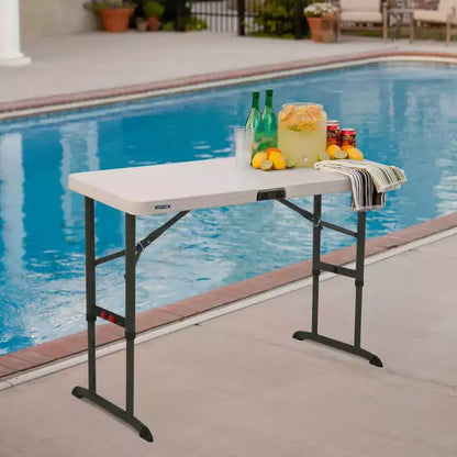Lifetime 4' Adjustable Height Commercial Grade Table, White (80387)