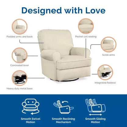 Baby Relax Tiana Nursery Swivel Glider Recliner Chair