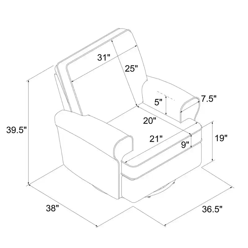 Baby Relax Tiana Nursery Swivel Glider Recliner Chair