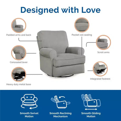 Baby Relax Tiana Nursery Swivel Glider Recliner Chair