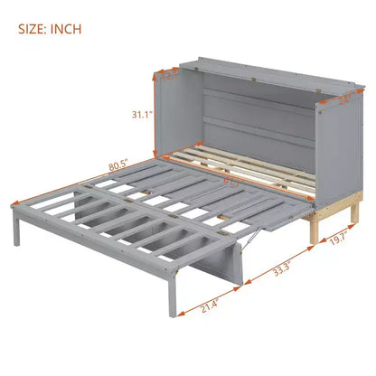Lit escamotable grand lit (Queen Size) Whisen, peu encombrant, construction durable, installation simple avec quincaillerie incluse