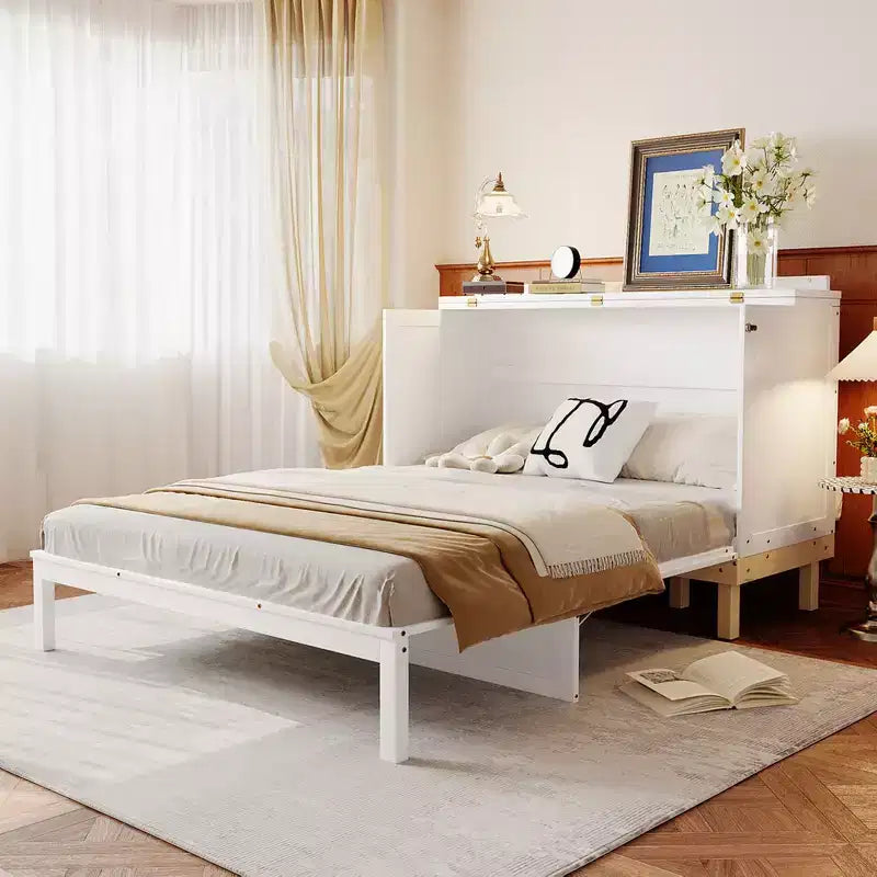 Lit escamotable grand lit (Queen Size) Whisen, peu encombrant, construction durable, installation simple avec quincaillerie incluse