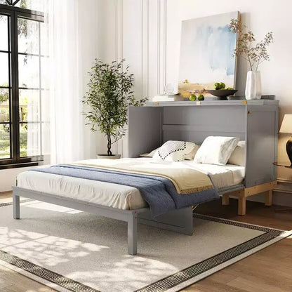 Lit escamotable grand lit (Queen Size) Whisen, peu encombrant, construction durable, installation simple avec quincaillerie incluse