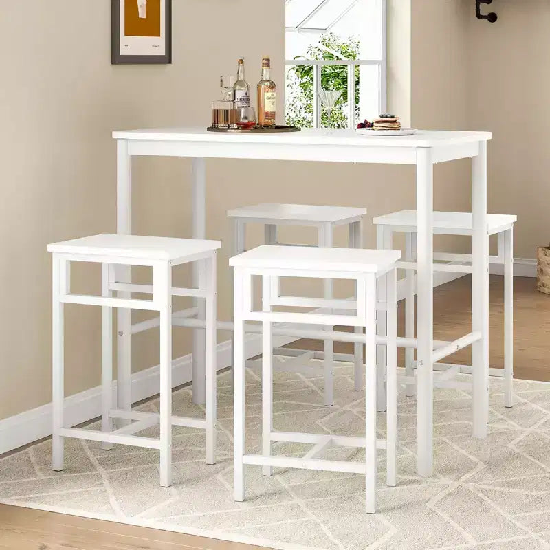 PexFix 47 Counter Height Pub Bar Table White Rectangular Dining Counter Tables For Cafe Kitchen And Studyroom