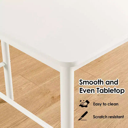 PexFix 47 Counter Height Pub Bar Table White Rectangular Dining Counter Tables For Cafe Kitchen And Studyroom