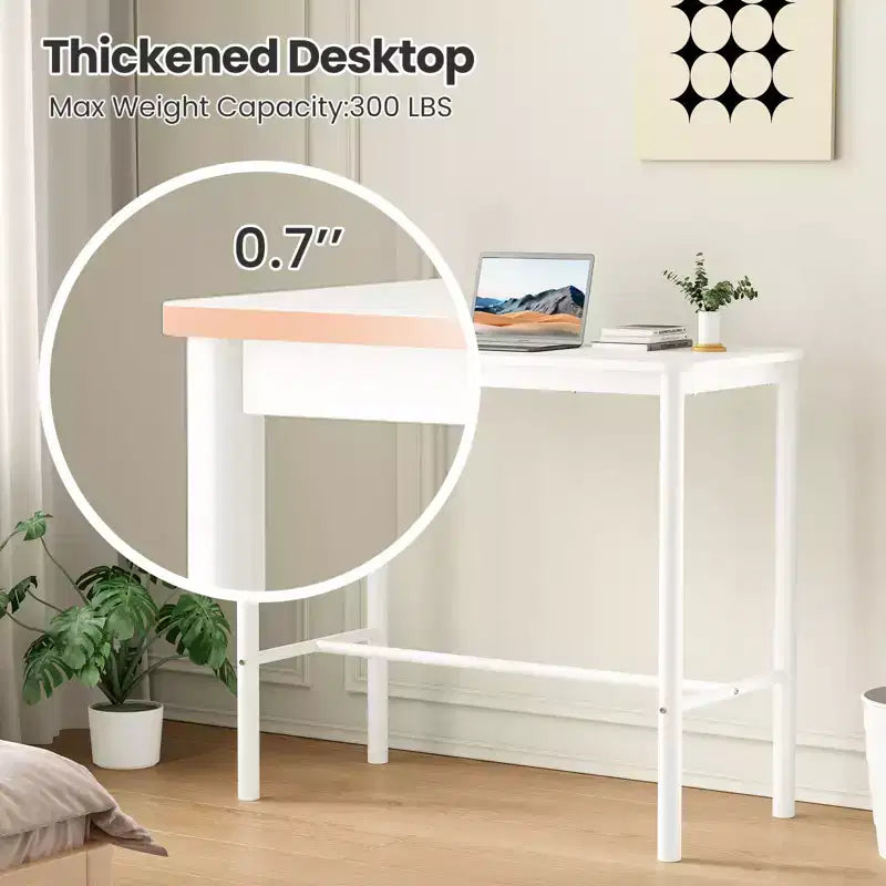 PexFix 47 Counter Height Pub Bar Table White Rectangular Dining Counter Tables For Cafe Kitchen And Studyroom