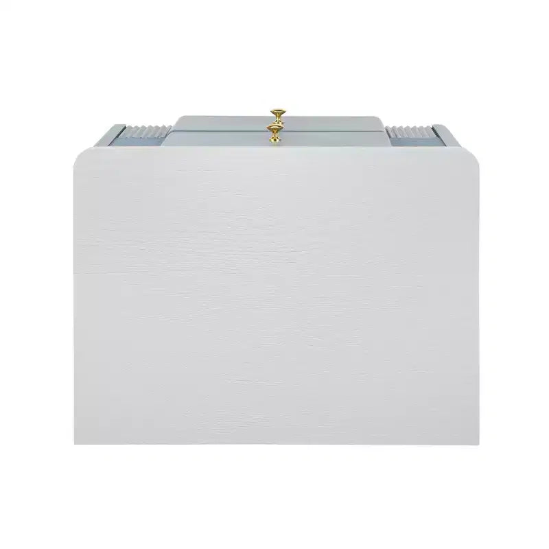 Whisen Modern Minimalist Nightstand with 2 Storage Drawer, Golden Metal Handles and Legs, Unique Textured Design