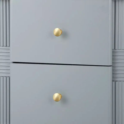 Whisen Modern Minimalist Nightstand with 2 Storage Drawer, Golden Metal Handles and Legs, Unique Textured Design