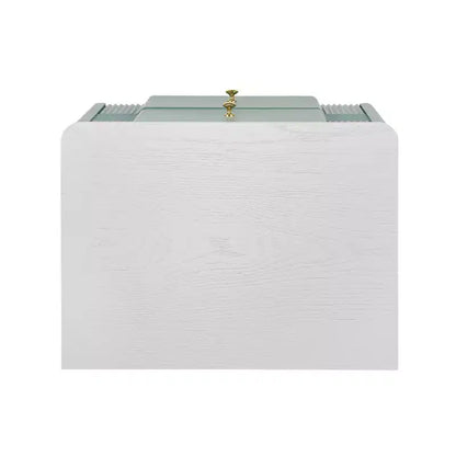 Whisen Modern Minimalist Nightstand with 2 Storage Drawer, Golden Metal Handles and Legs, Unique Textured Design