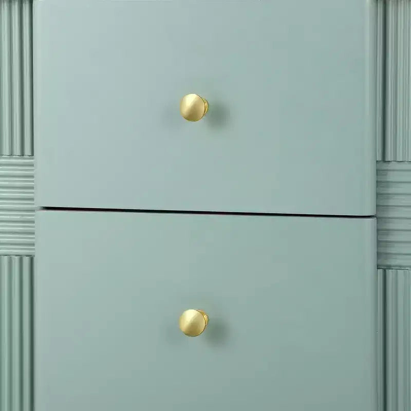 Whisen Modern Minimalist Nightstand with 2 Storage Drawer, Golden Metal Handles and Legs, Unique Textured Design