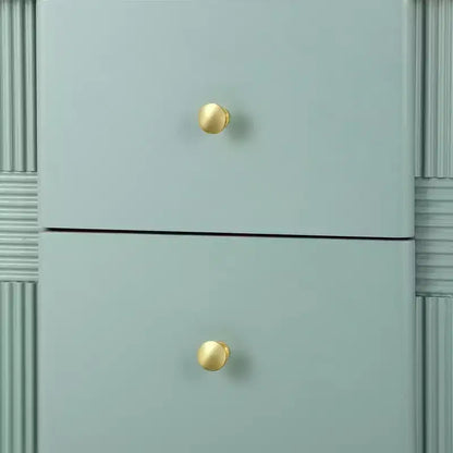 Whisen Modern Minimalist Nightstand with 2 Storage Drawer, Golden Metal Handles and Legs, Unique Textured Design
