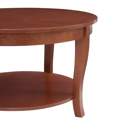 Table basse ronde, table d'appoint à 2 niveaux avec pieds en bois, table basse ronde, table de canapé pour salon, salle de réception, chambres, appartements, studios