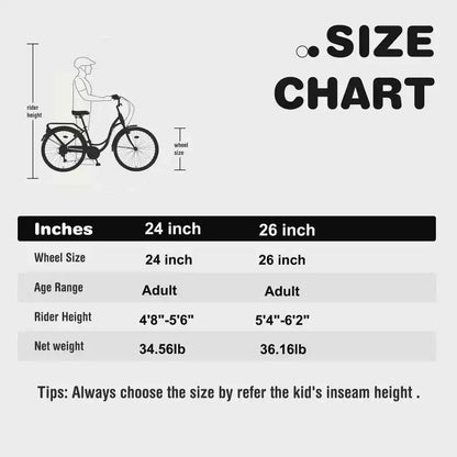 Zeus & Ruta 24-Inch Ladies' Bicycle with 7-Speed and Steel Frame