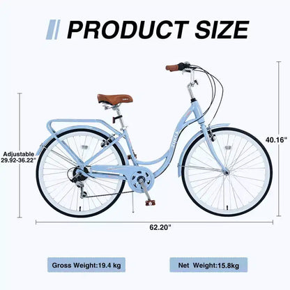 Zeus & Ruta 24-Inch Ladies' Bicycle with 7-Speed and Steel Frame