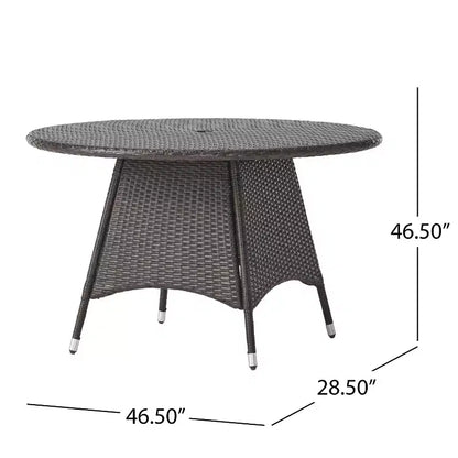 GDFStudio Carysfort Outdoor Wicker 5 Piece Dining Set with Water-Resistant Cushion