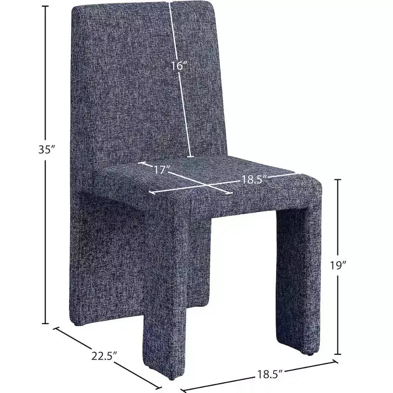 Chaise de salle à manger Meridian Furniture Benson en tissu texturé de lin, ensemble de 2