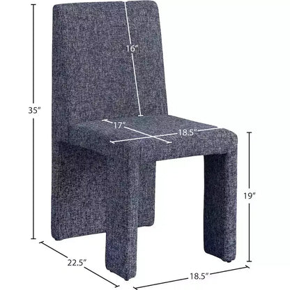 Chaise de salle à manger Meridian Furniture Benson en tissu texturé de lin, ensemble de 2