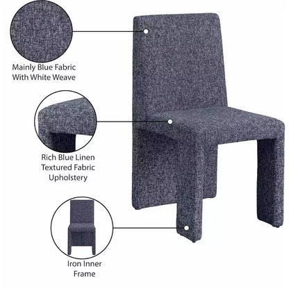 Chaise de salle à manger Meridian Furniture Benson en tissu texturé de lin, ensemble de 2