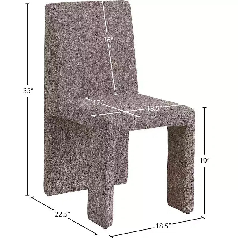 Chaise de salle à manger Meridian Furniture Benson en tissu texturé de lin, ensemble de 2