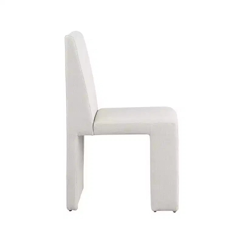 Chaise de salle à manger Meridian Furniture Benson en tissu texturé de lin, ensemble de 2