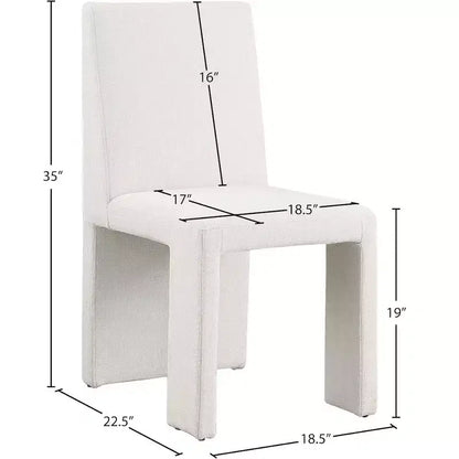 Chaise de salle à manger Meridian Furniture Benson en tissu texturé de lin, ensemble de 2