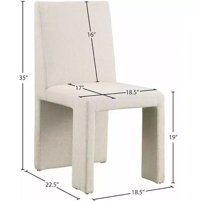 Chaise de salle à manger Meridian Furniture Benson en tissu texturé de lin, ensemble de 2
