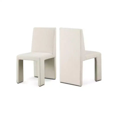 Meridian Furniture Benson Linen Textured Fabric Dining Chair, Set of 2