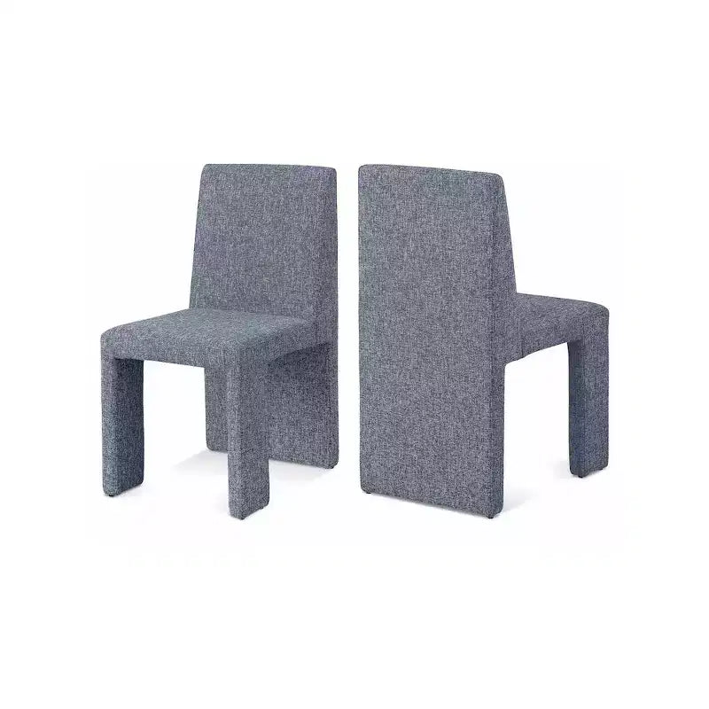 Chaise de salle à manger Meridian Furniture Benson en tissu texturé de lin, ensemble de 2