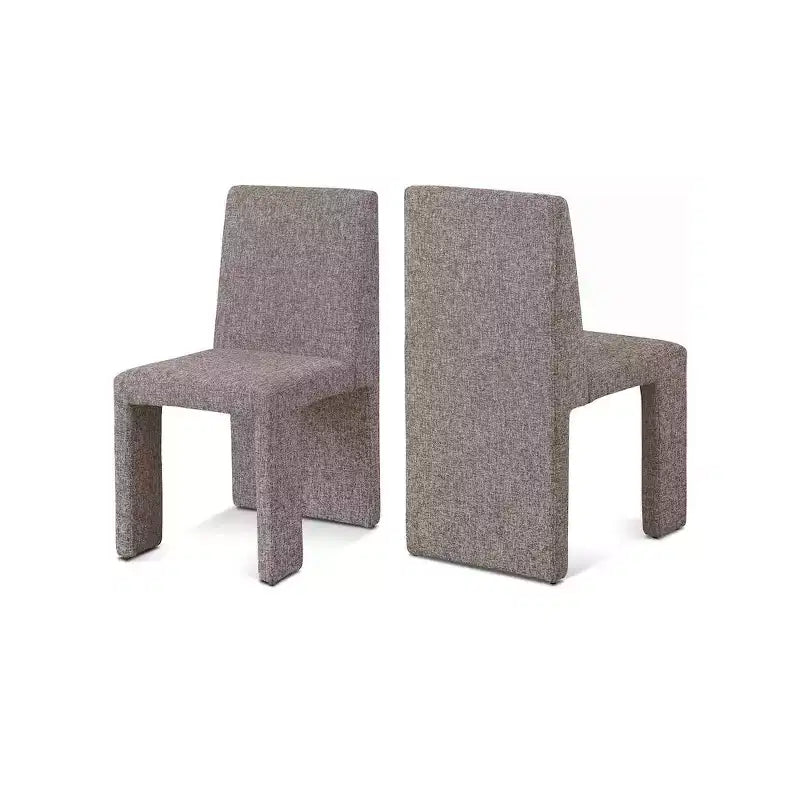Chaise de salle à manger Meridian Furniture Benson en tissu texturé de lin, ensemble de 2