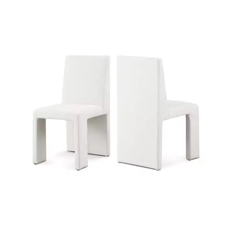 Chaise de salle à manger Meridian Furniture Benson en tissu texturé de lin, ensemble de 2