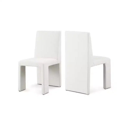 Chaise de salle à manger Meridian Furniture Benson en tissu texturé de lin, ensemble de 2