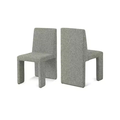 Chaise de salle à manger Meridian Furniture Benson en tissu texturé de lin, ensemble de 2