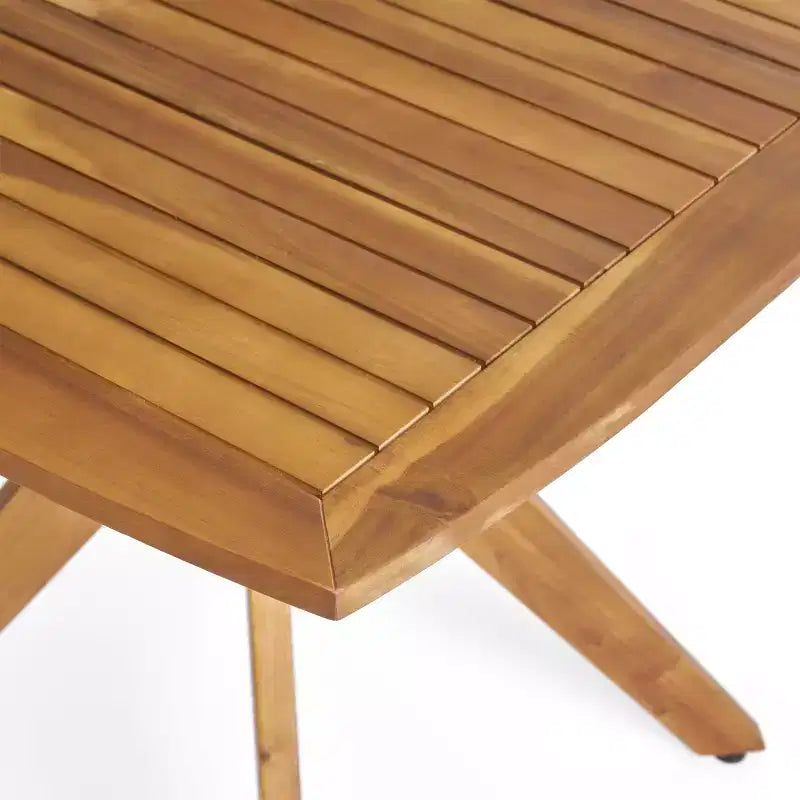 GDFStudio Tunica Ensemble de salle à manger d'extérieur 5 pièces en bois d'acacia et osier
