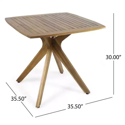 GDFStudio Tunica Ensemble de salle à manger d'extérieur 5 pièces en bois d'acacia et osier