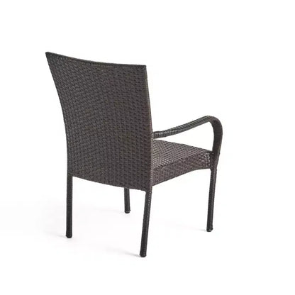 GDFStudio Tunica Ensemble de salle à manger d'extérieur 5 pièces en bois d'acacia et osier