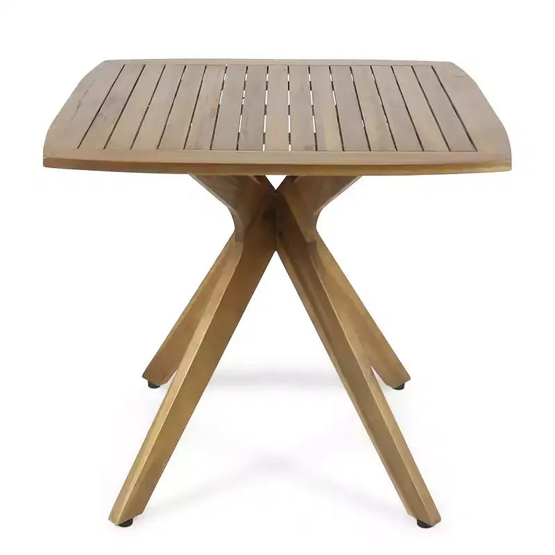 GDFStudio Tunica Ensemble de salle à manger d'extérieur 5 pièces en bois d'acacia et osier