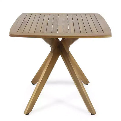GDFStudio Tunica Ensemble de salle à manger d'extérieur 5 pièces en bois d'acacia et osier