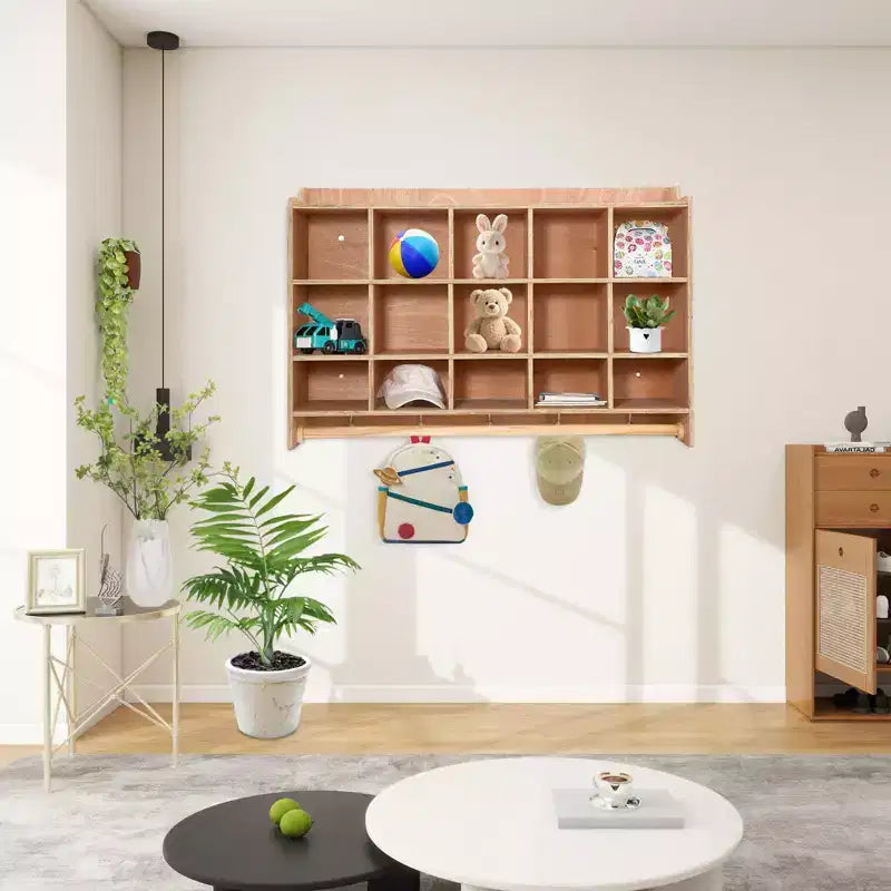 TROPOW Cubes de rangement avec 2 dispositifs anti-basculement, 4 roulettes et 2 boîtes pour la maison, l'école, la maternelle, Naturel