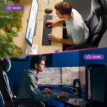 Chaise de gamer pivotante à 360° et réglable en hauteur avec repose-pieds rétractable et support lombaire ergonomique, en cuir PU, avec appui-tête pour le bureau
