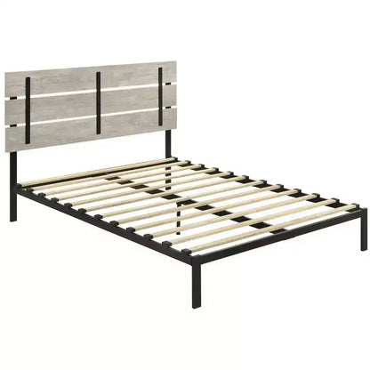 Home Design Hayward Metal Platform Bed, Gray