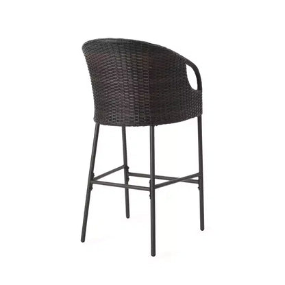 GDFStudio Markey Ensemble de bistrot-bar extérieur en osier 3 pièces avec coussin