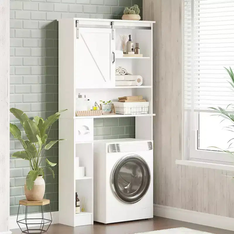 Over The Toilet Storage Cabinet, Bathroom Above Toilet Cabinet Organizer Paper Holder & Adjustable Shelves, Space Saving Toilet Rack