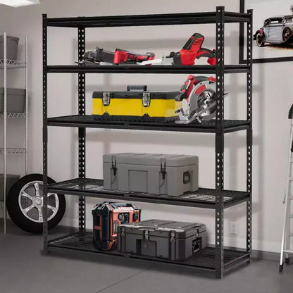 5 Tier Adjustable Utiliy Shelves, 2000 Lbs Heavy Duty Metal Garage Shelves Units,Storage Shelves, Freestanding Shelving Units